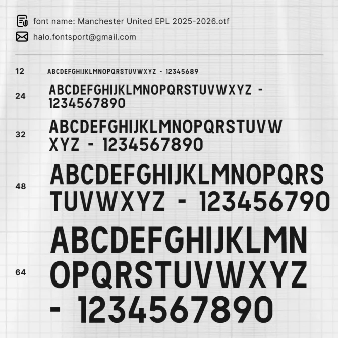 Manchester United EPL 2025/2026 Font