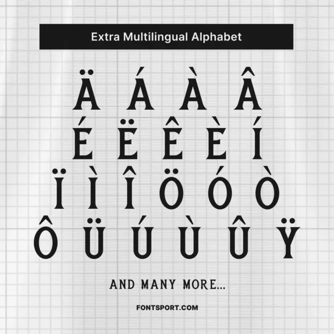 Multilingual alphabet included in Manchester United Font Kit 2025/2026 – Extended Latin characters with diacritics for global design support