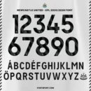 Newcastle United 2025/2026 EPL font full alphabet and number set with official Premier League logo patterns – ideal for jersey design and merchandise.
