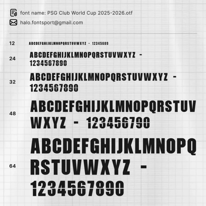 Paris Saint-Germain (PSG) Club World Cup 2025/2026 Font