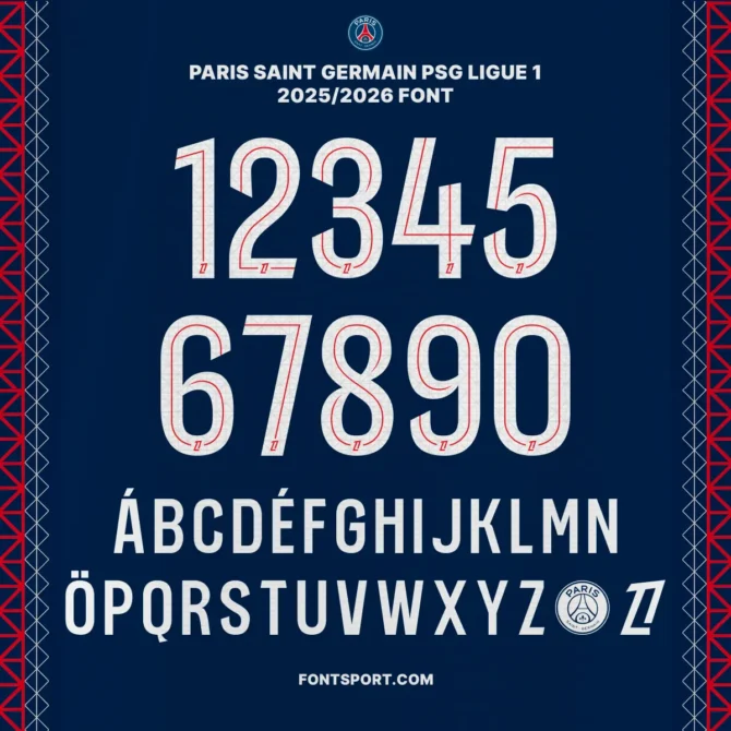 Paris Saint-Germain (PSG) 2025/2026 Font