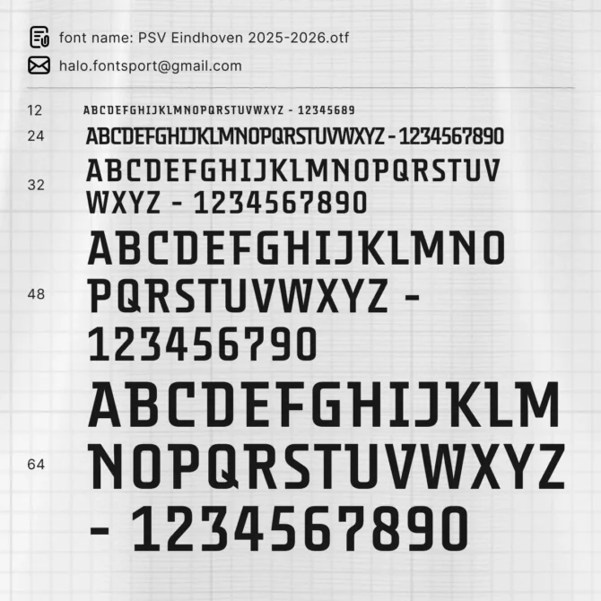 PSV Eindhoven 2025/2026 Font