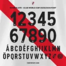 River Plate 2025/2026 Font Kit preview – full uppercase alphabet and number set used in FIFA Club World Cup jersey design.
