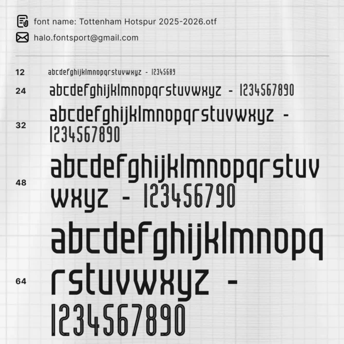 Tottenham Hotspur 2025/2026 Font