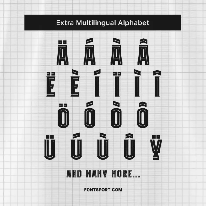 Barcelona 2025/2026 Font Multilingual Alphabet – Font Football with European Language Support Including Diacritics.