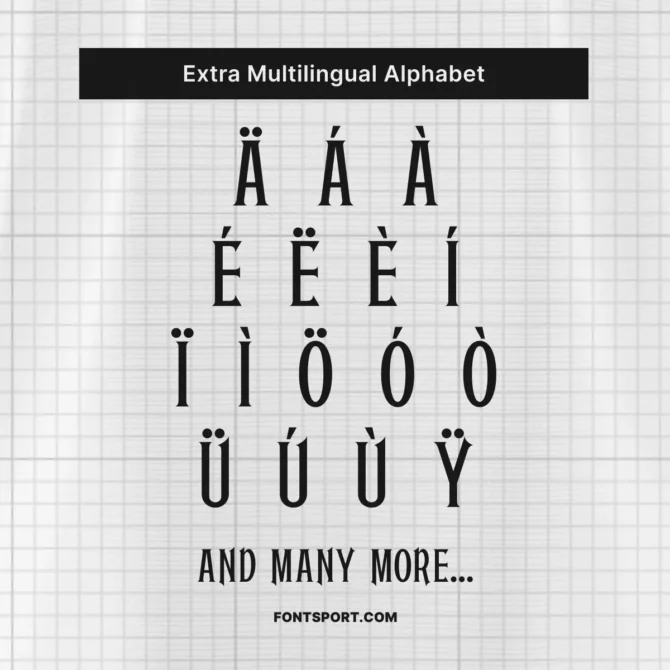 Olympique Marseille 125th Font multilingual support – Includes Latin alphabet with diacritics for European languages such as French, German, Spanish, and more