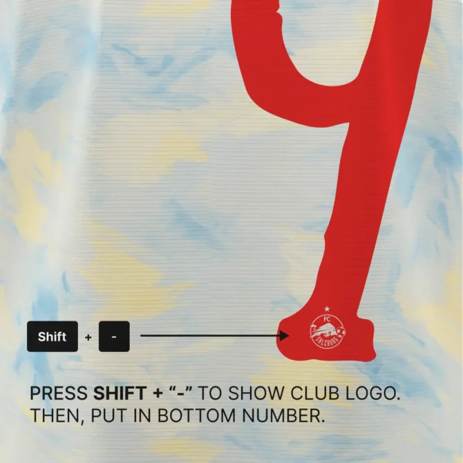 RB Salzburg Club World Cup 2025 Font Kit – How to Insert Logo Inside Number Tutorial Using Shift + Dash Key.