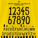 Borussia Dortmund Club World Cup 2025 Full Font Kit Preview – Official Typeface with Numbers 0–9 and Multilingual Uppercase A–Z for Fans and Designers.