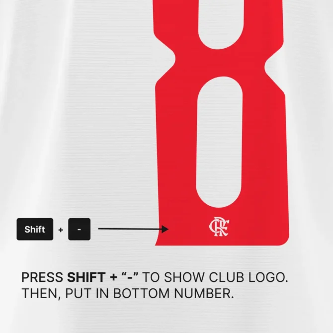 Flamengo 2025/2026 and Club World Cup 2025 Font Kit – How to Insert Logo Inside Number Tutorial Using Shift + Dash Key.