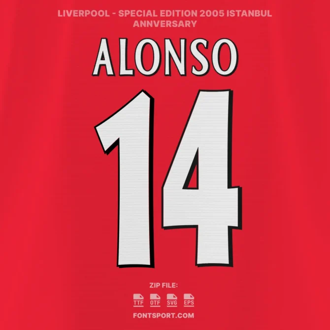 Liverpool – Special Edition 2005 Istanbul Anniversary Font Kit