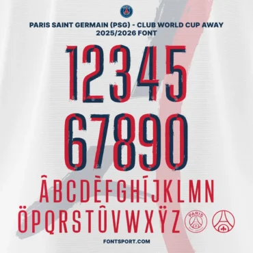 PSG Club World Cup Away 2025/2026 Font