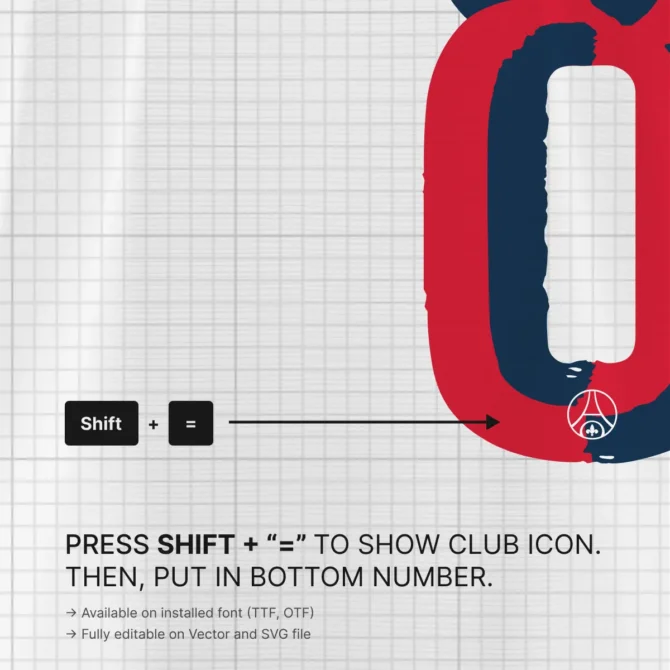How to add PSG club icon using Shift + "=" in the PSG Club World Cup 2025/2026 Font.