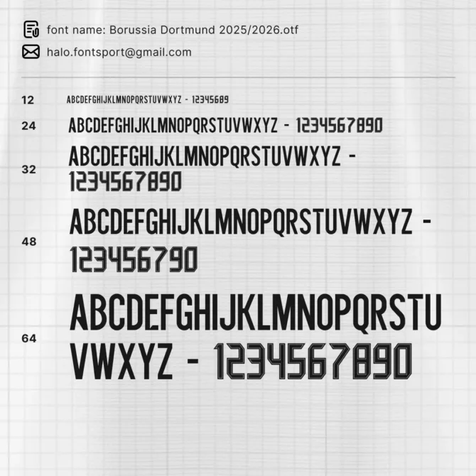 Borussia Dortmund 2025/2026 Font