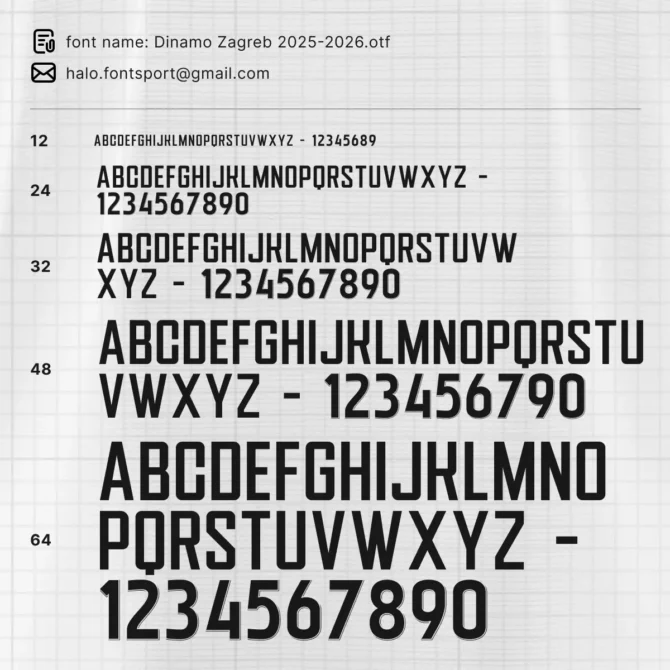 Dinamo Zagreb 2025/2026 Font Kit