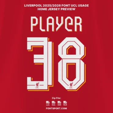 Liverpool 2025/2026 Font UCL Edition – Home Jersey Mockup Preview with Player Number 38 and Club Logo