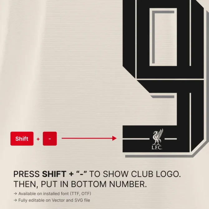 How to Show Liverpool Logo on Font – Shift Plus Minus Key to Add Club Crest Under Numbers in 2025/2026 Font