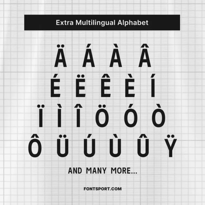 Nottingham Forest 2025/2026 EPL font multilingual alphabet – accented uppercase letters with diacritics for international football jersey customization.