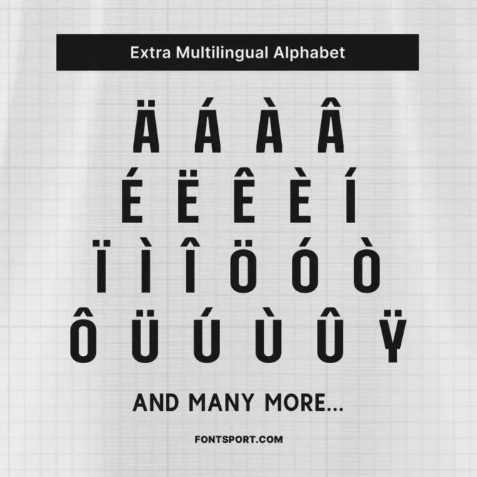 Villarreal 2025/2026 Font Kit – multilingual Latin alphabet support with diacritics for global use, official La Liga jersey typeface.