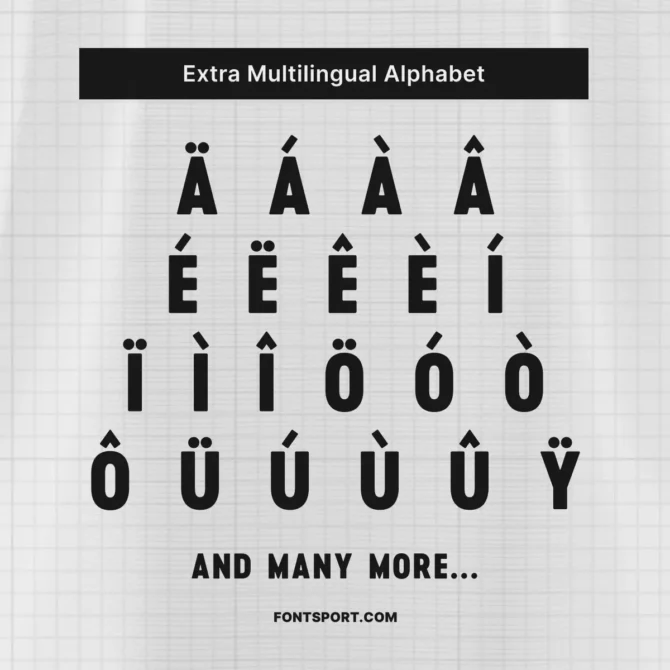 Werder Bremen 2025/2026 Bundesliga font multilingual alphabet set with accented characters for global player names.