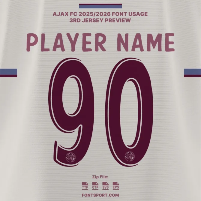 Ajax FC 2025/2026 Third Jersey Font Kit