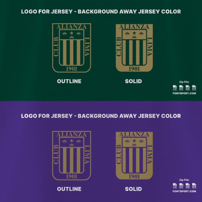 Two logo version of Alianza Lima: Outline and Solid