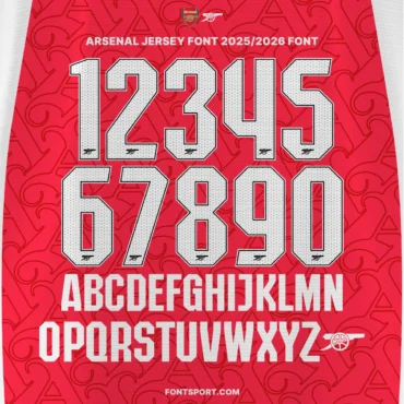 Arsenal 2025/2026 Font Kit – Club Jersey Typeface