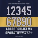 Boca Juniors Home Jersey 2025/2026 Font Kit full alphabet and numbers preview with unique patterned typeface for Argentine Primera División jerseys