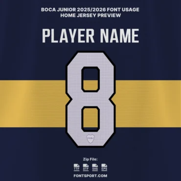 Boca Juniors 2025/2026 Home Jersey Font Kit with patterned number design on official blue jersey – authentic Argentine Primera División typeface