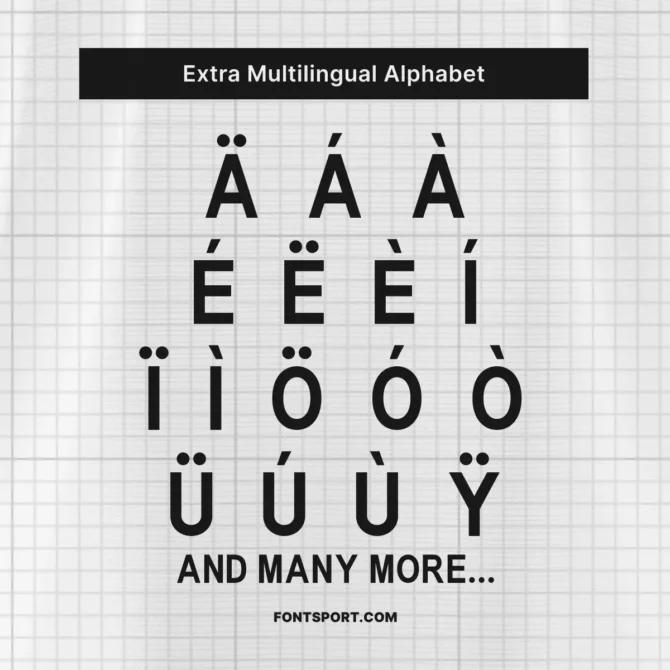 Galatasaray 2025/2026 Font Multilingual Alphabet – accented characters and diacritics supported for international use