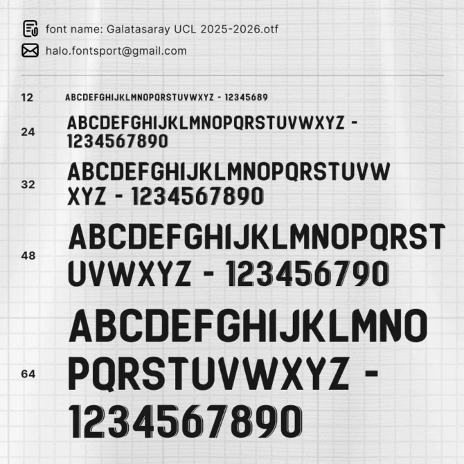 Galatasaray UCL 2025/2026 Font Kit