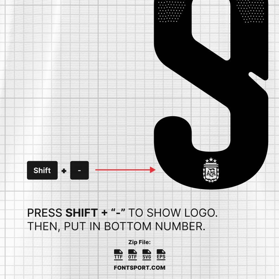 Argentina 2026 Font Usage Guide – How to Add AFA Logo Glyph in Jersey Number