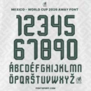Mexico Font for Jersey – FIFA World Cup 2026 Away Typeface with Full Alphabet and Number Design