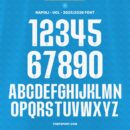 Napoli UCL 2025/2026 Font Kit full alphabet and numbers preview with unique patterned typeface for UEFA Champion League jerseys