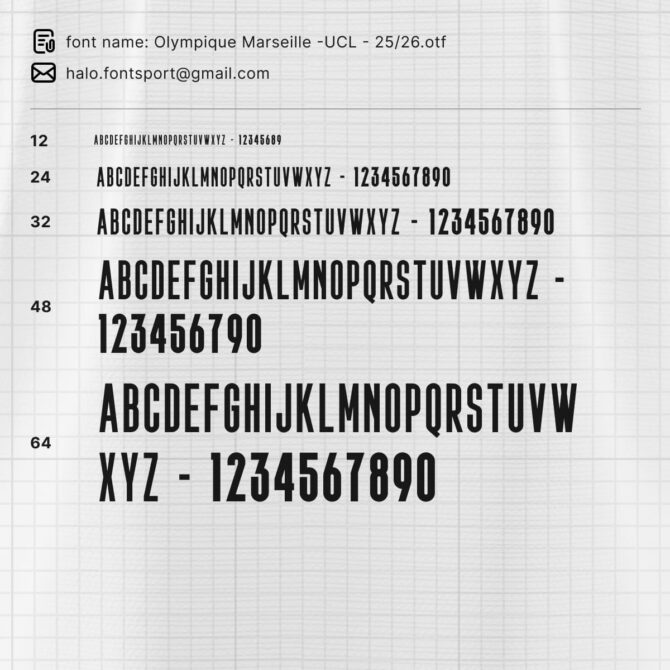 Olympique Marseille – UCL 2025/2026 Font Kit