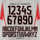 SL Benfica Away UCL 2025/2026 Font Kit full alphabet and numbers preview with unique patterned typeface for UEFA Champion League jerseys