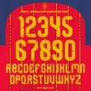 Spain World Cup 2026 Home Font Kit full alphabet and numbers preview with unique patterned typeface for World Cup 2026 event
