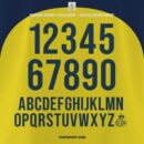 Union Saint Gilloise Home Jersey 2025/2026 Font Kit full alphabet and numbers preview with unique patterned typeface for Belgian Pro League jerseys