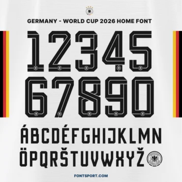 Germany World Cup Home 2026 Font Kit – Official Germany Jersey Typeface with Numbers and Letters A–Z (TTF, OTF, Vector Files)