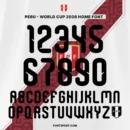 Peru World Cup 2026 Home Font – Official jersey numbers and alphabet design, authentic Peru font for FIFA World Cup 2026 kits.