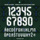 Saudi Arabia World Cup 2026 Home Font – Official jersey numbers and alphabet design, authentic Saudi Arabia font for FIFA World Cup 2026 kits.
