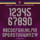 Venezuela World Cup 2026 Home Font – Official jersey numbers and alphabet design, authentic Venezuela font for FIFA World Cup 2026 kits.