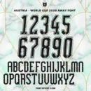 Austria national football team 2026 World Cup away jersey font 3D typography and numbers set