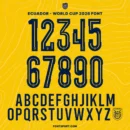 Ecuador World Cup 2026 font alphabet and jersey numbers preview for Ecuador national team football kit typography
