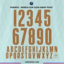 France World Cup 2026 away font kit – full alphabet and number set in copper on mint green background