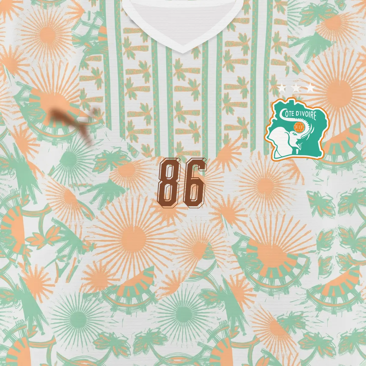 Ivory Coast 2026 World Cup away kit front jersey number 86 with national crest