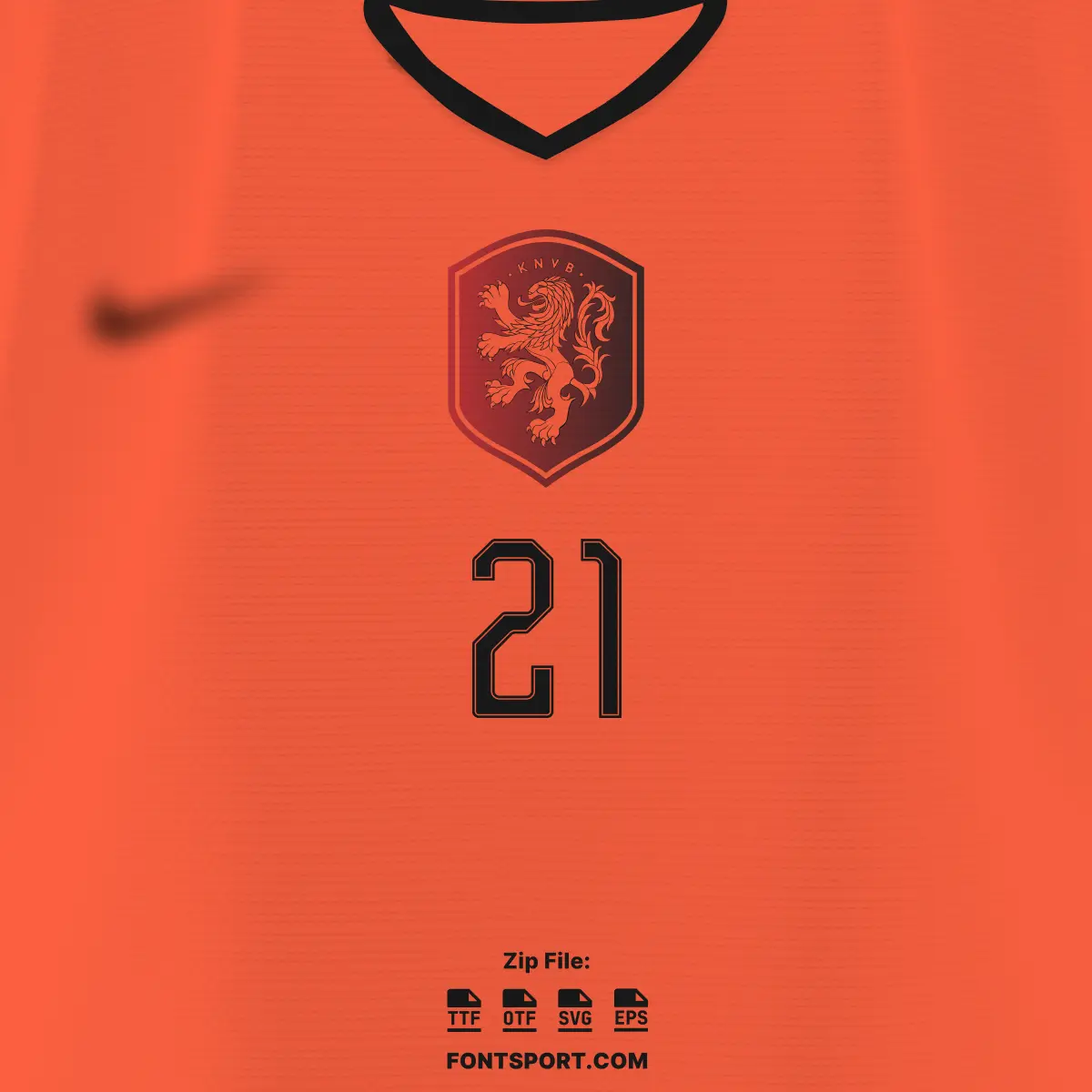 Netherlands 2026 World Cup home kit front jersey number 4 and KNVB crest