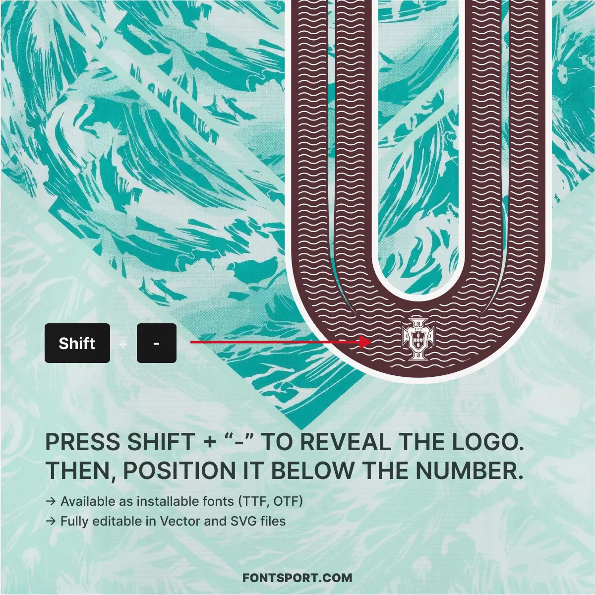 Portugal national team logo integration on 2026 World Cup away font numbers