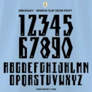 Uruguay World Cup 2026 font kit – complete A–Z alphabet and 0–9 number specimen sheet