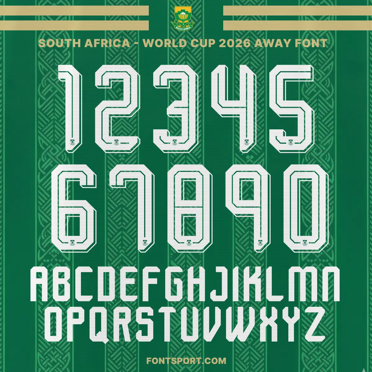 South Africa - World Cup 2026 Away Font Kit