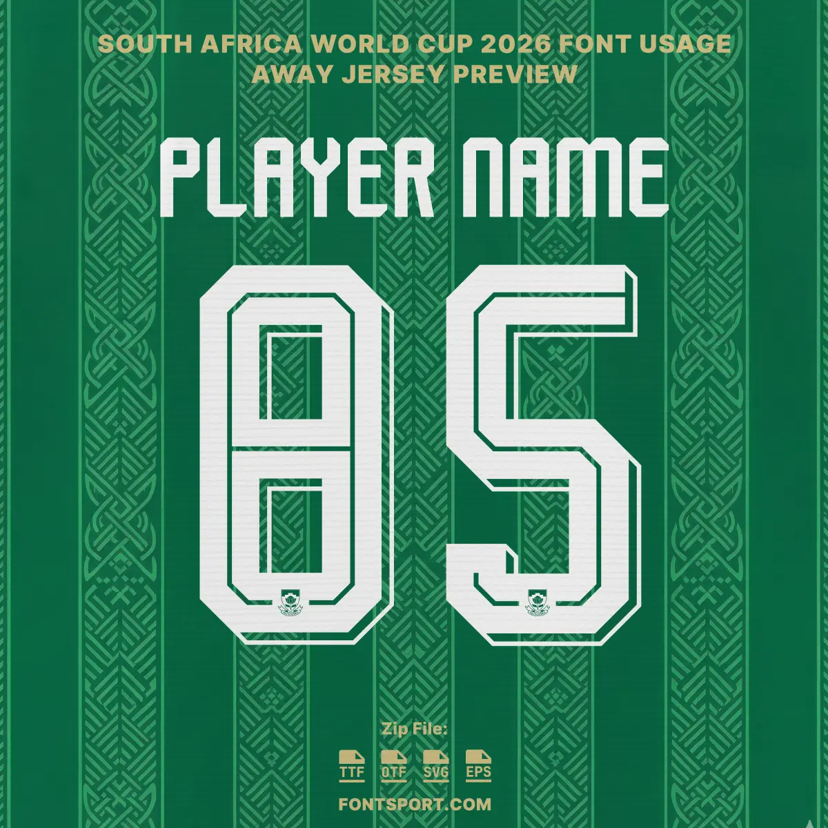 South Africa - World Cup 2026 Away Font Kit